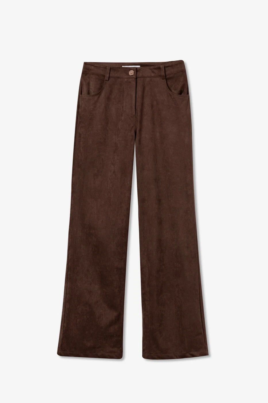 Pantalón ancho marrón mujer - Marrón