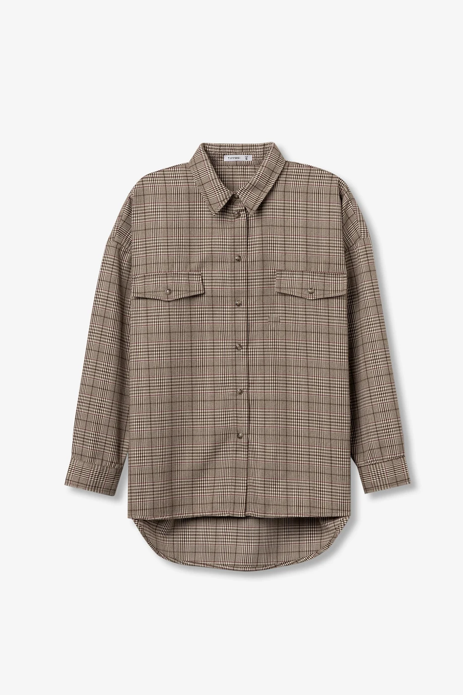 Camisa oversize beige cuadros - Beige