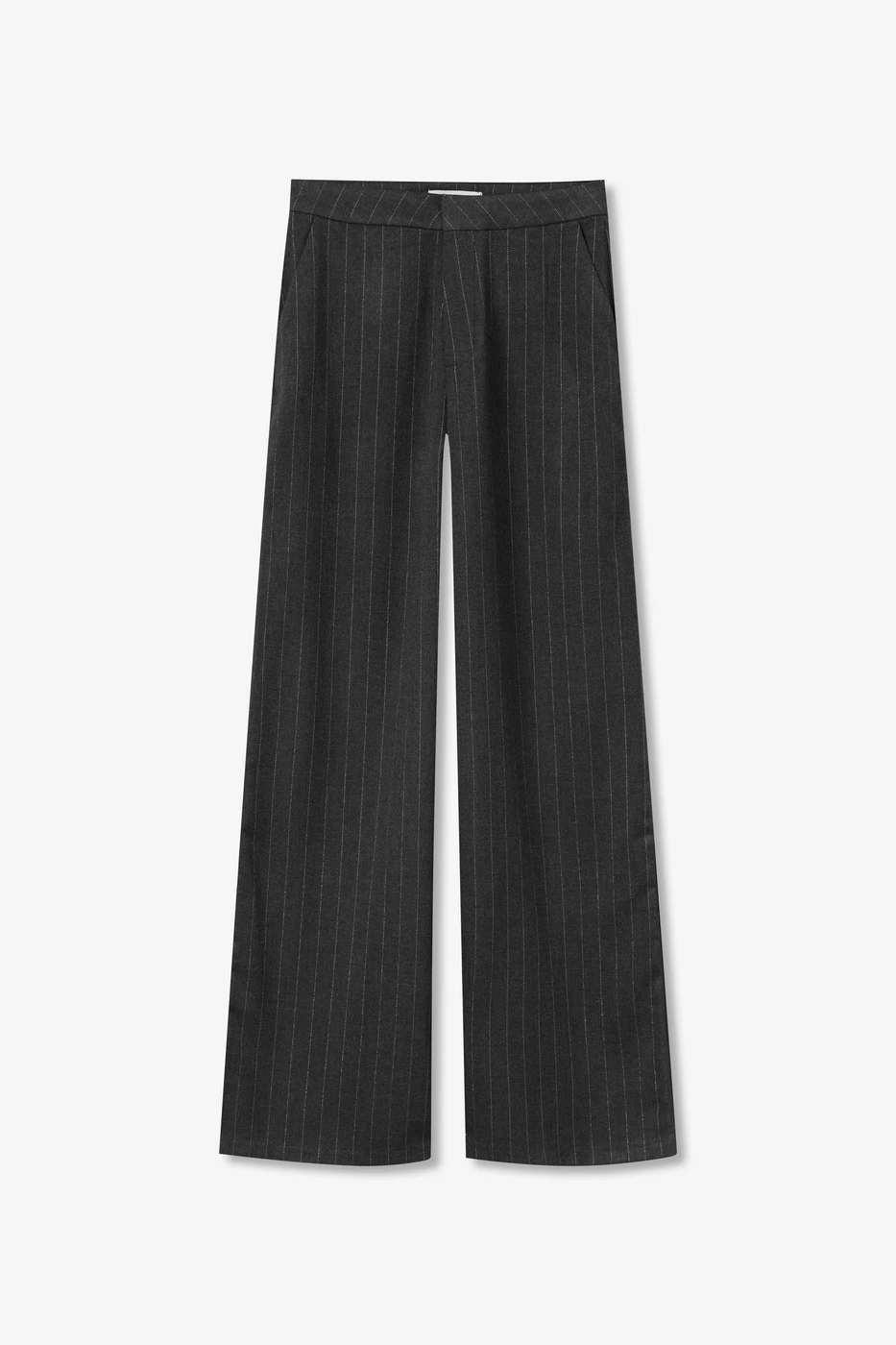 Pantalón negro a rayas ancho - Negro