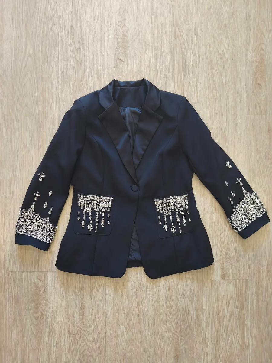 Americana con pedrería - Azul marino