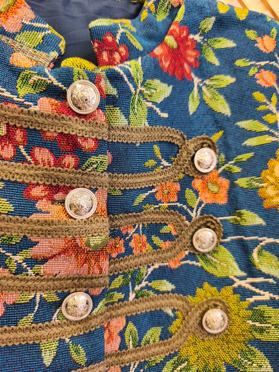 Chaqueta militar de flores - Azul