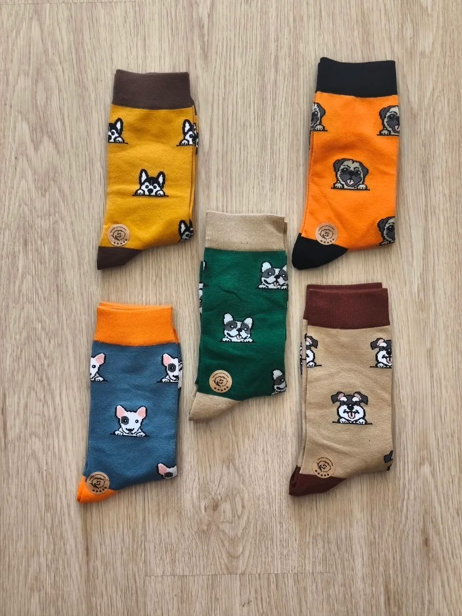 Calcetines de caras de perro