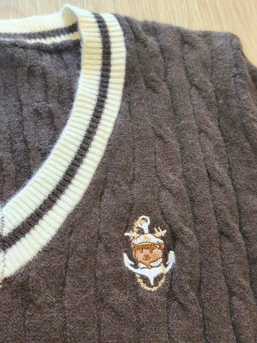 Jersey de ochos con escudo - Marrón