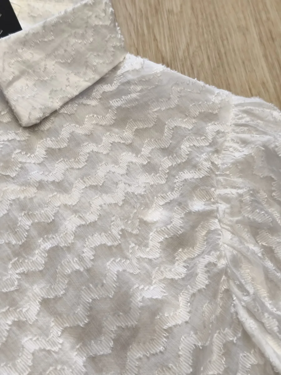 Camisa blanca texturizada - Blanco