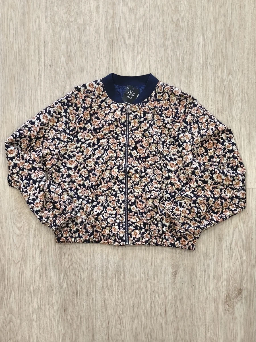 Cazadora bomber de flores - Azul marino (flores)