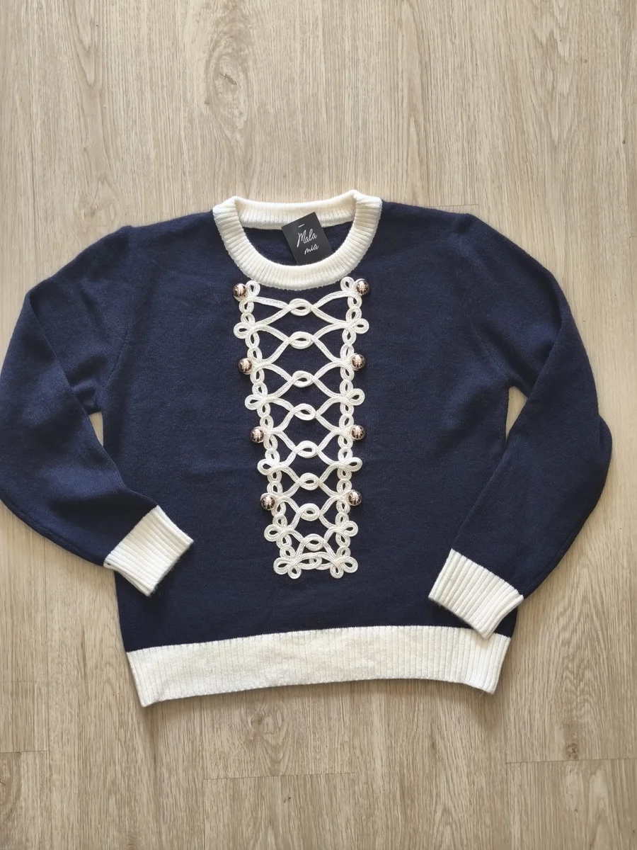 Jersey con alamares - Azul marino
