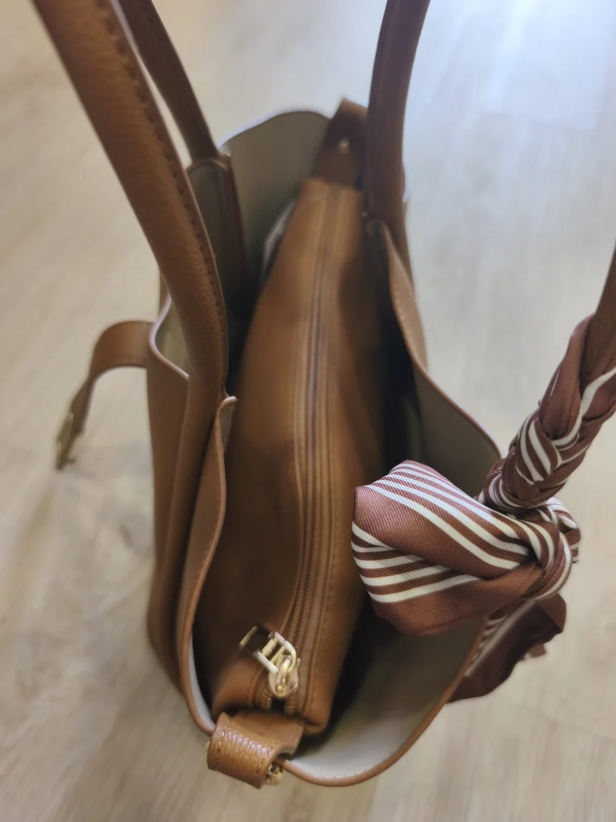 Bolso con pañuelo - Camel