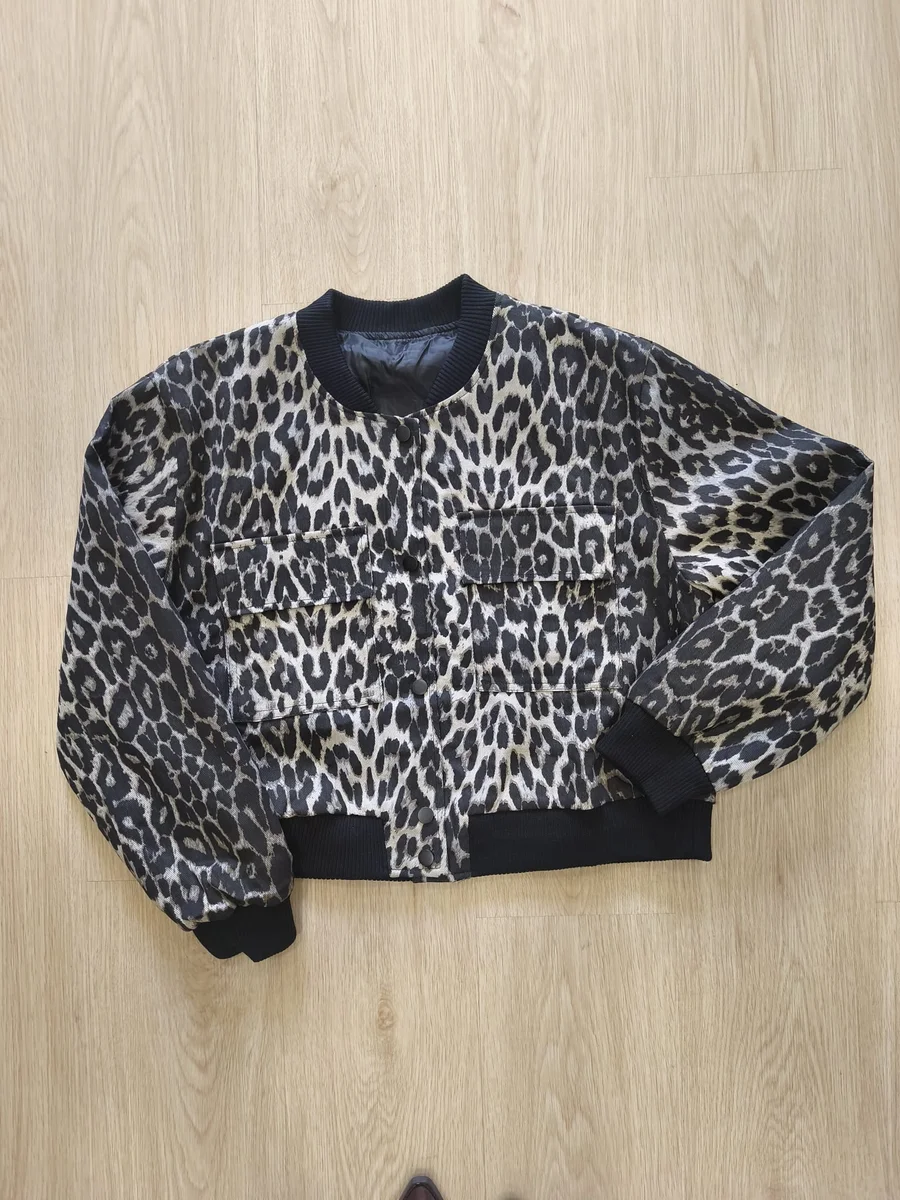 Cazadora bomber de leopardo - Gris