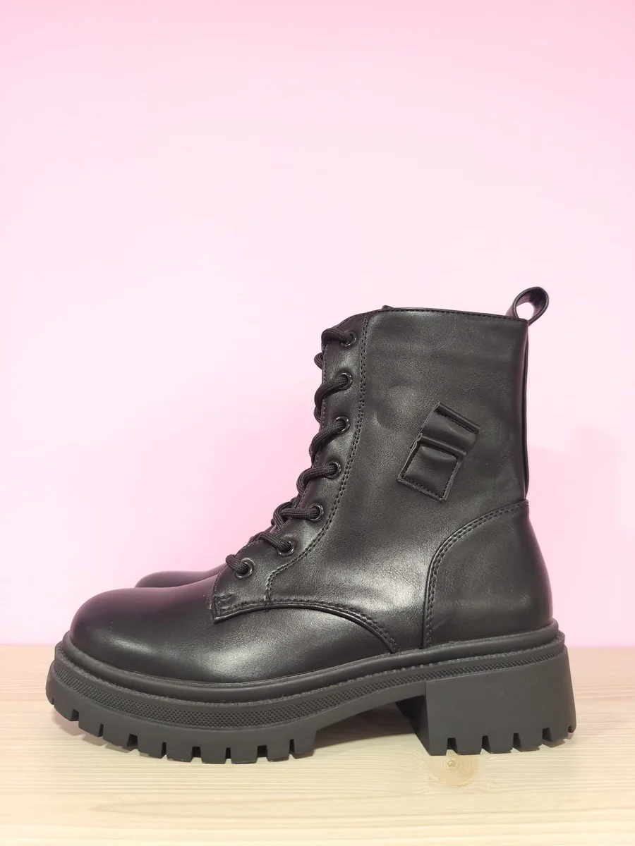 Botas militares de plataforma - Negro