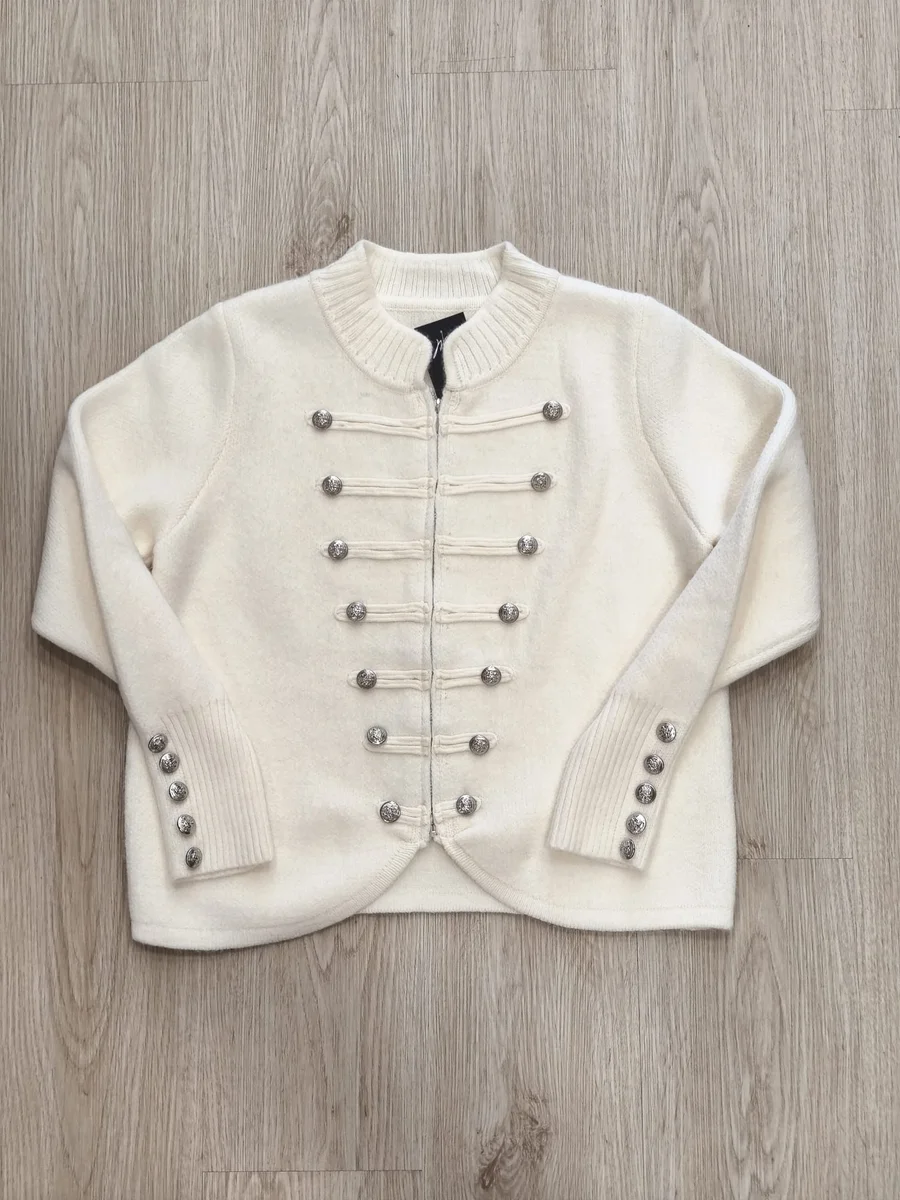 Chaqueta militar de punto grueso - Crudo