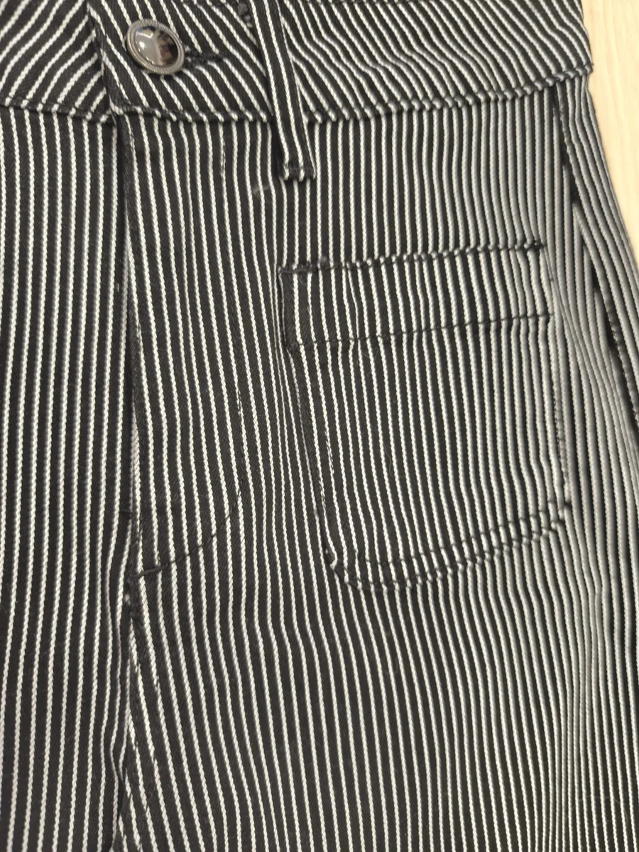 Pantalón ancho de rayas - Negro