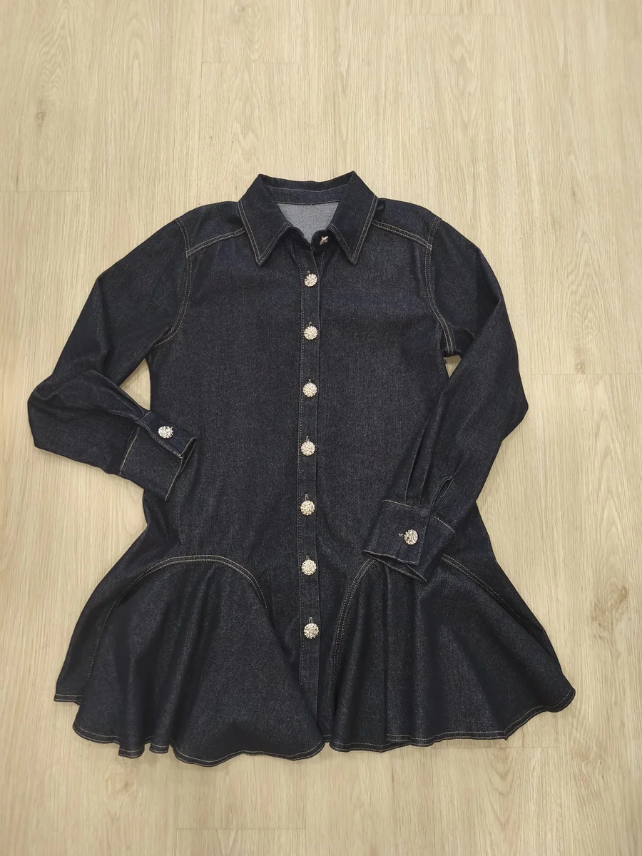 Vestido camisero vaquero - Azul oscuro