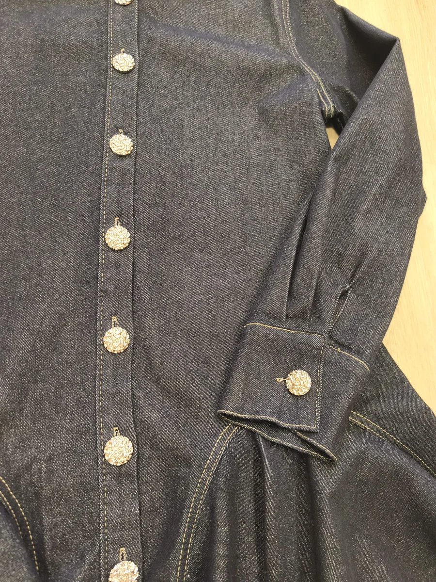 Vestido camisero vaquero - Azul oscuro