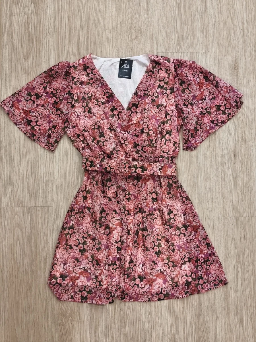 Vestido corto de flores - Rosas