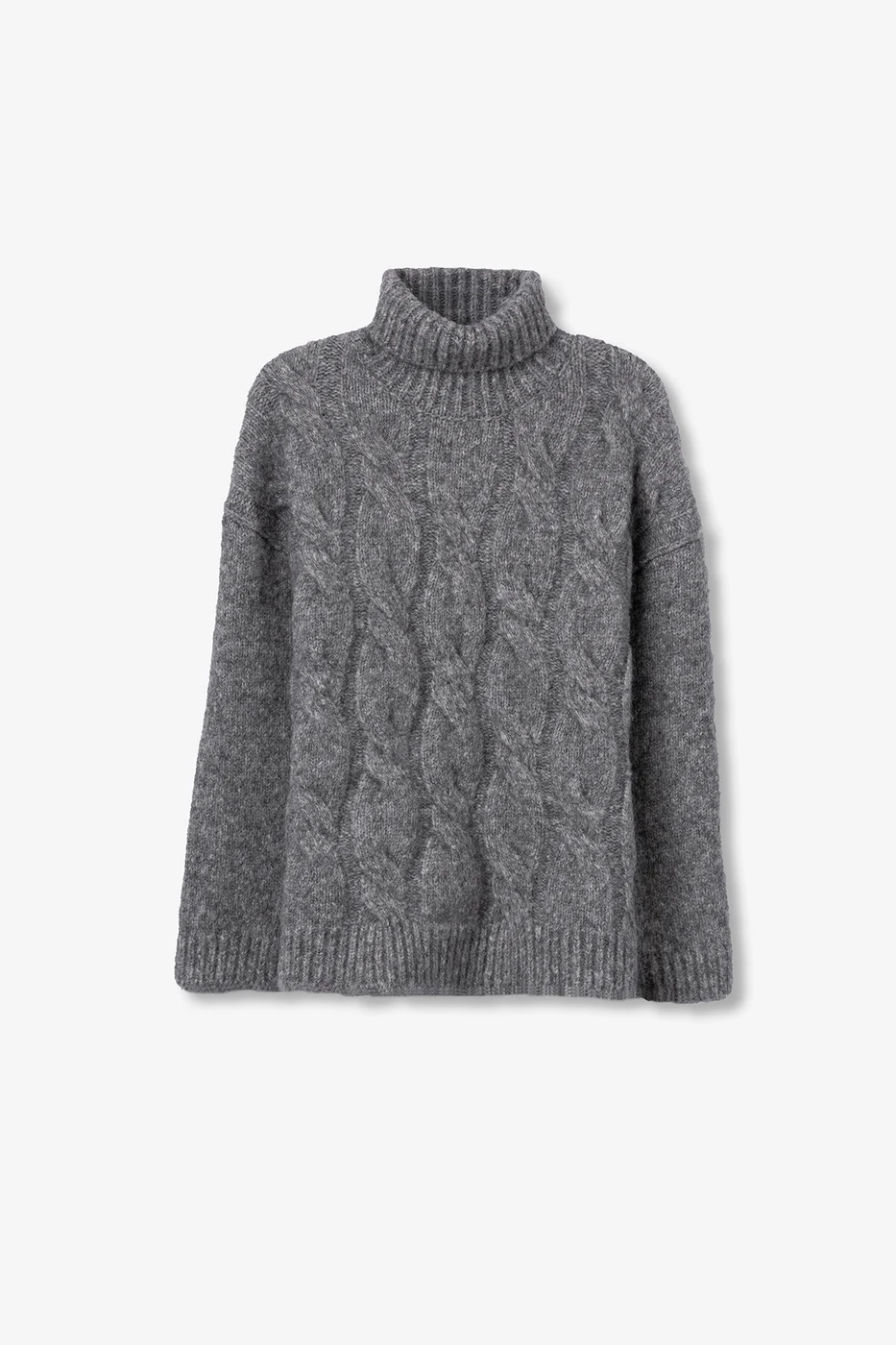 Jersey gris melange cuello alto - Gris