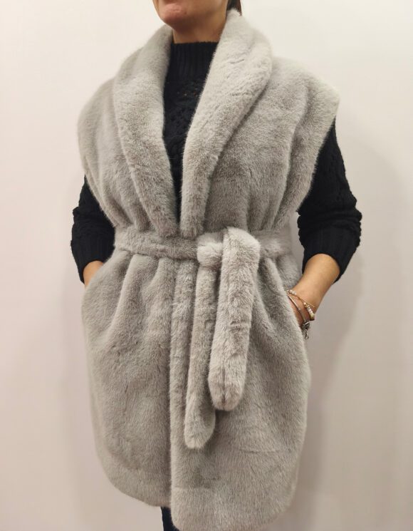 Chaleco pelo gris