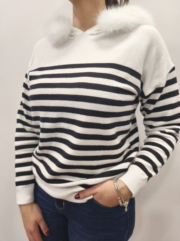 Jersey rayas capucha pelo