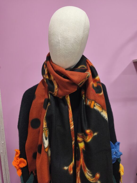 Bufanda cadenas marrón