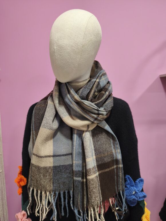 Bufanda cuadros marrón