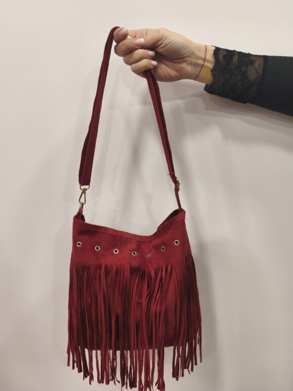 Bolso flecos granate